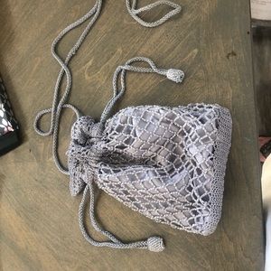 Little Silver crochet and satin purse